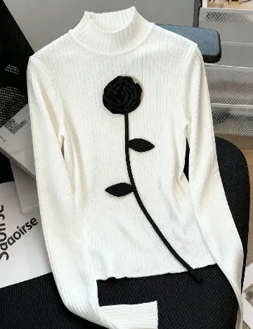 Bluza SHEIN, alb/negru