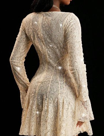 Rochie scurta SHEIN, crem