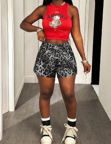 Pantaloni scurti SHEIN, animal print