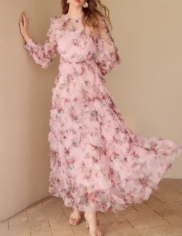 Rochie lunga MOTF, roz