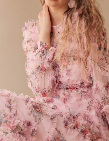 Rochie lunga MOTF, roz