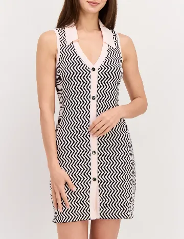 Rochie scurta River Island, negru/alb