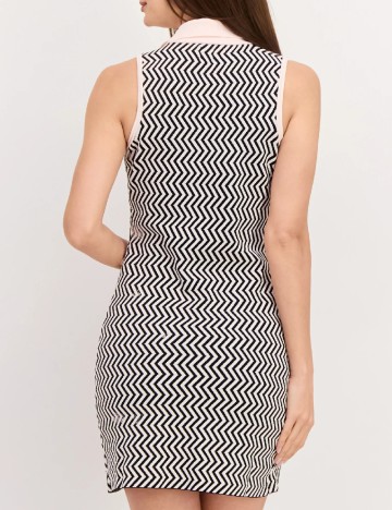 Rochie scurta River Island, negru/alb