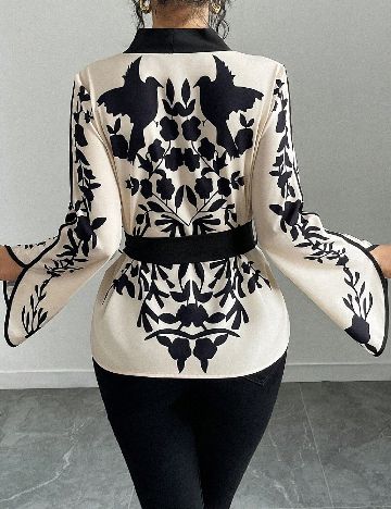 Bluza SHEIN, negru/ecru