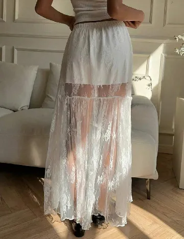 Fusta SHEIN CURVE, alb