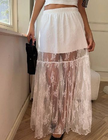 Fusta SHEIN CURVE, alb