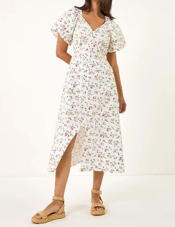 Rochie medie Dusk, alb