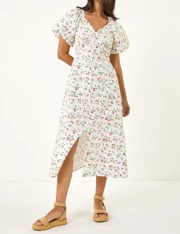 Rochie medie Dusk, alb