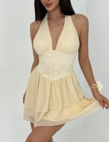 Rochie scurta SHEIN, crem