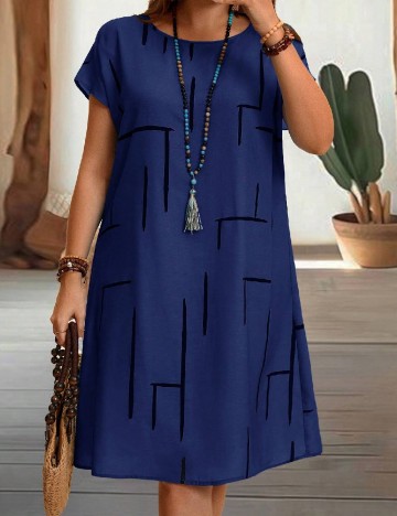 Rochie scurta Emery Rose Curve, bleumarin