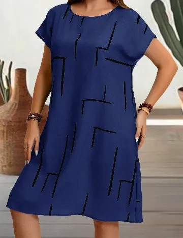 Rochie scurta Emery Rose Curve, bleumarin