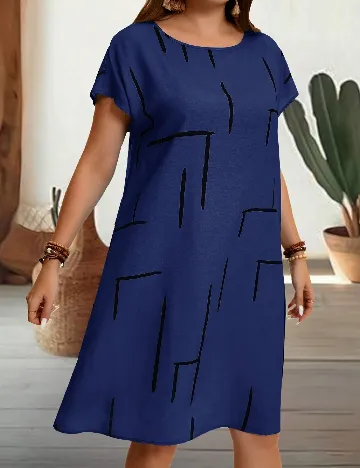 Rochie scurta Emery Rose Curve, bleumarin