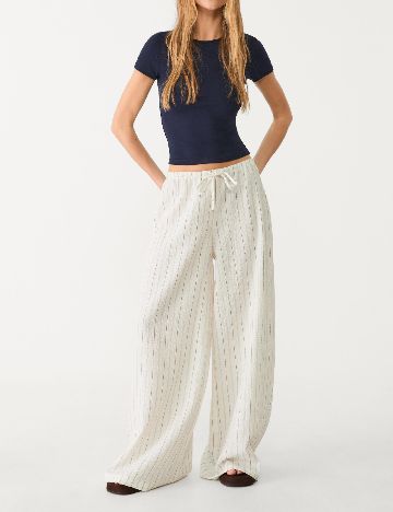Pantaloni Stradivarius, alb