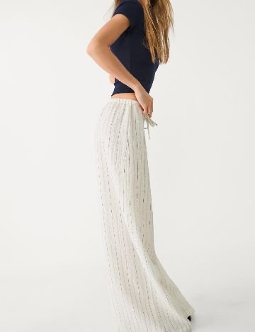 Pantaloni Stradivarius, alb