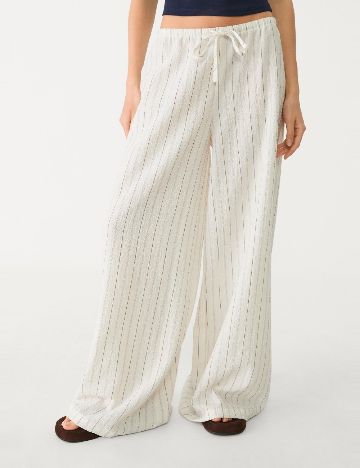 Pantaloni Stradivarius, alb