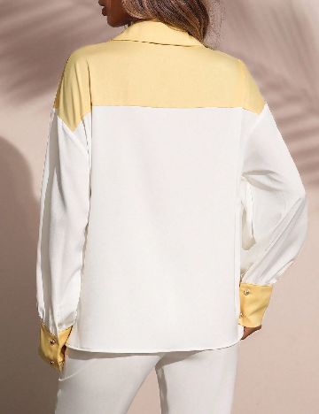 Camasa SHEIN, alb/galben