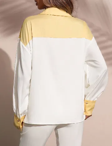 Camasa SHEIN, alb/galben