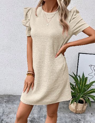 Rochie scurta SHEIN, crem