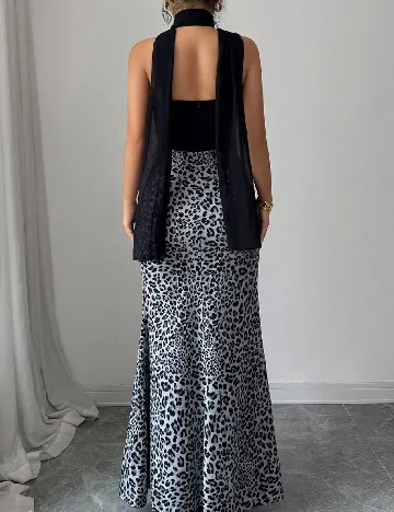 Rochie lunga SHEIN, negru/animal print