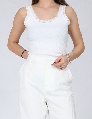 Pantaloni Stradivarius, alb