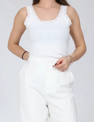 Pantaloni Stradivarius, alb