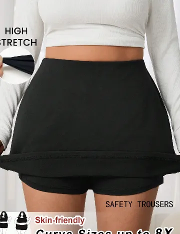 Fusta pantalon SHEIN CURVE, negru