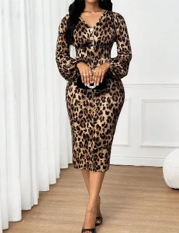 Rochie medie SHEIN, animal print