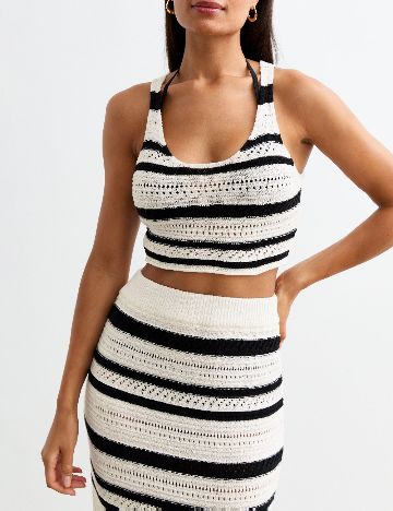 Top New look, alb/negru