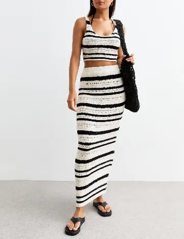 Top New look, alb/negru