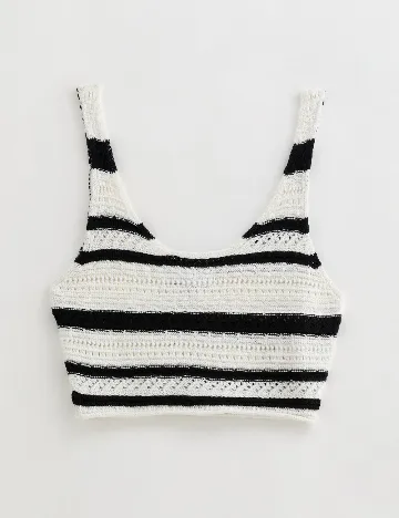 Top New look, alb/negru