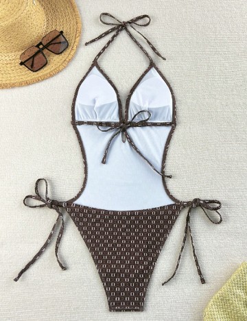 Costum de baie SHEIN, maro