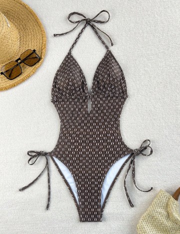 Costum de baie SHEIN, maro