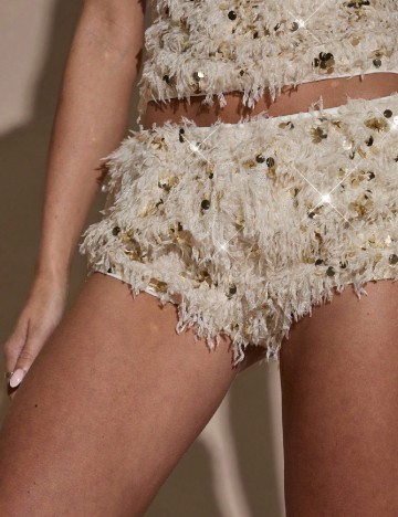 Pantaloni scurti SHEIN, crem