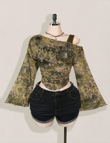 Bluza SHEIN CURVE, verde