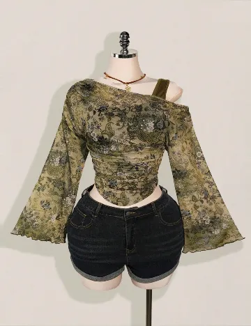 Bluza SHEIN CURVE, verde