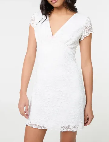 Rochie scurta Pink Vanilla, alb