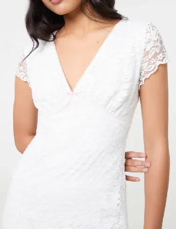 Rochie scurta Pink Vanilla, alb