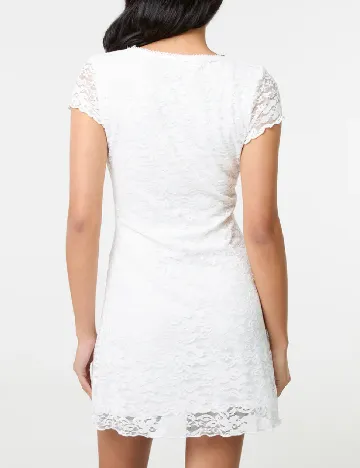 Rochie scurta Pink Vanilla, alb