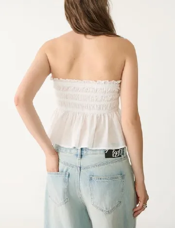 Top Stradivarius Teen, alb