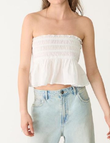 Top Stradivarius Teen, alb