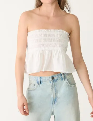 Top Stradivarius Teen, alb