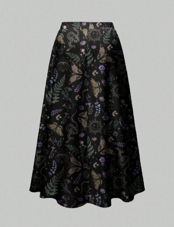 Fusta Romwe Plus Size, negru