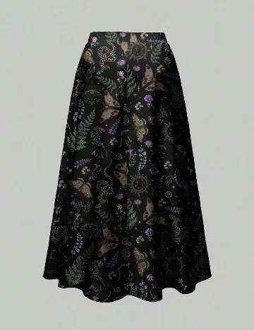 Fusta Romwe Plus Size, negru