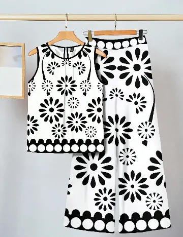 Compleu SHEIN, alb/negru