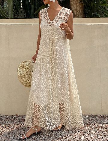 Rochie lunga SHEIN, crem