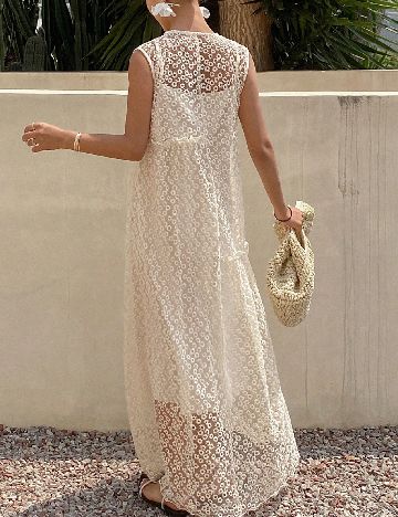 Rochie lunga SHEIN, crem