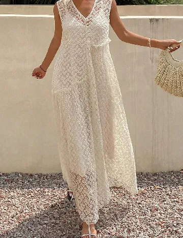 Rochie lunga SHEIN, crem