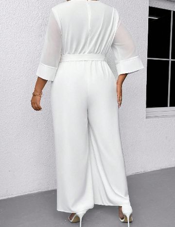 Salopeta SHEIN CURVE, alb