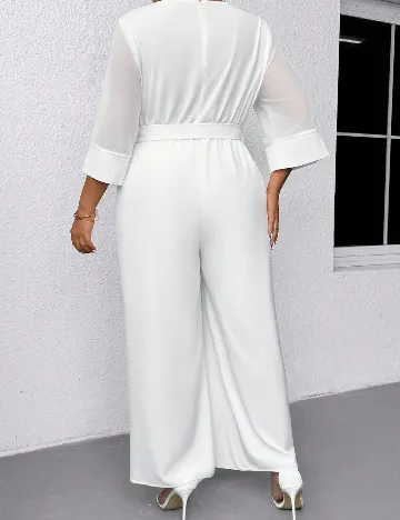 Salopeta SHEIN CURVE, alb