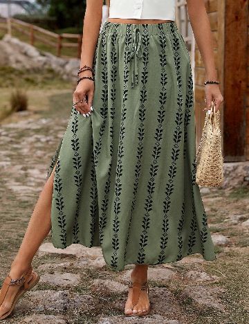 Fusta SHEIN CURVE, verde